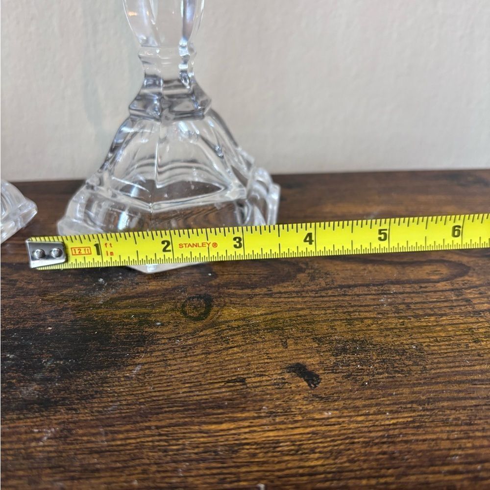 TIFFANY AND CO CRYSTAL HAMPTON 9" CANDLESTICK CANDLE HOLDER PAIR MADE IN GERMANY - Picture 7 of 9